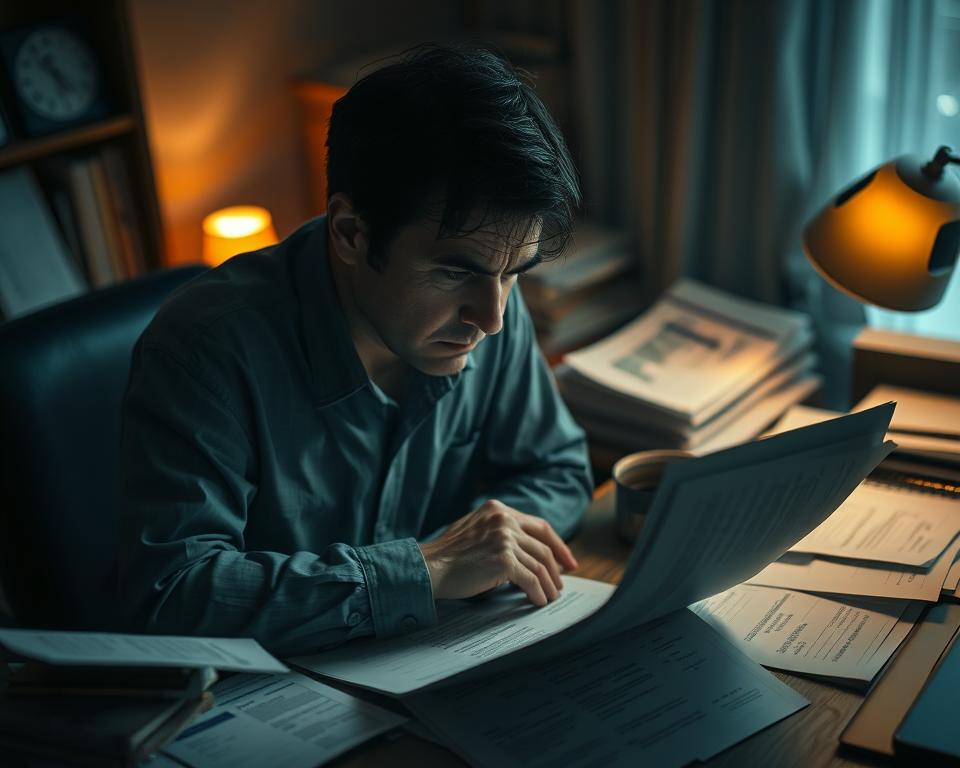 A dimly lit office, papers and files strewn across a cluttered desk. A concerned individual, brow furrowed, intently reviewing financial statements, searching for any signs of suspicious activity. Soft, warm lighting casts a contemplative glow, heightening the sense of importance and urgency. The scene conveys the weight of responsibility, the need to meticulously examine financial records, and the critical role of vigilance in safeguarding against financial crimes. A high-angle shot emphasizes the gravity of the situation, while a shallow depth of field focuses the viewer's attention on the central figure, lost in thought, surrounded by the tangible evidence of a potential breach. A dimly lit office, papers and files strewn across a cluttered desk. A concerned individual, brow furrowed, intently reviewing financial statements, searching for any signs of suspicious activity. Soft, warm lighting casts a contemplative glow, heightening the sense of importance and urgency. The scene conveys the weight of responsibility, the need to meticulously examine financial records, and the critical role of vigilance in safeguarding against financial crimes. A high-angle shot emphasizes the gravity of the situation, while a shallow depth of field focuses the viewer's attention on the central figure, lost in thought, surrounded by the tangible evidence of a potential breach.