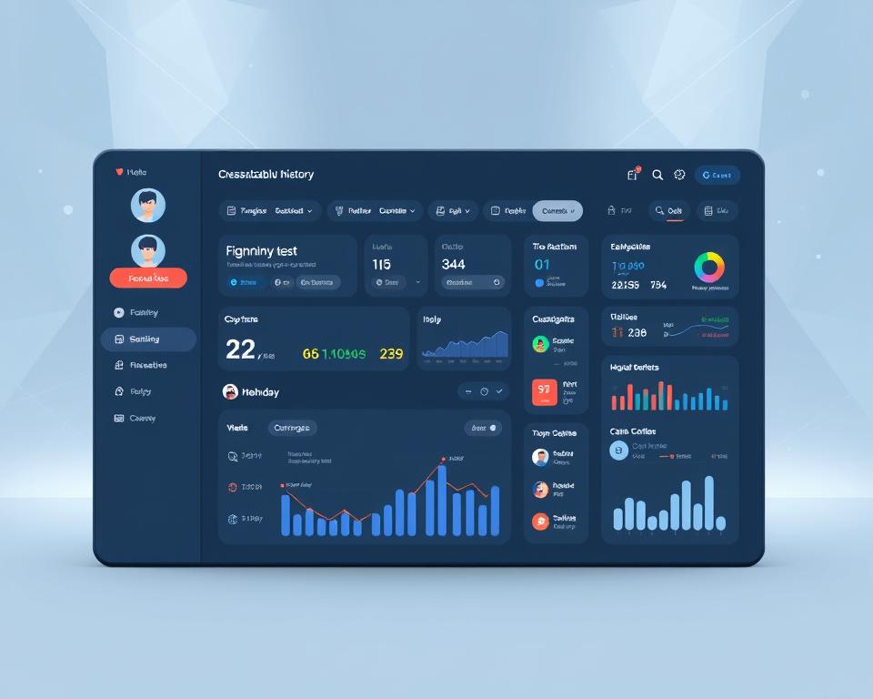 A sleek, minimalist digital banking interface with a personalized dashboard. The foreground features a stylized user avatar, icons, and interactive elements in a cool, blue-gray color palette. The middle ground showcases data visualizations, transaction history, and customizable financial tools. The background subtly blends geometric patterns and subtle lighting effects, creating a sense of depth and technological sophistication. The overall mood is one of seamless, intuitive digital banking experiences tailored to the individual user.
