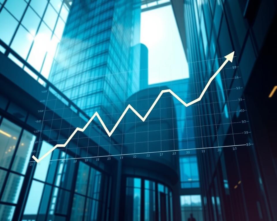 a digital painting of interest rate changes, showing a chart or graph depicting a line chart with an upward or downward trend over time, set against a backdrop of a modern office or financial center, with architectural elements like glass skyscrapers and geometric shapes. The lighting should be dramatic, with directional light casting shadows and highlights to accentuate the chart's curves. The color palette should be a balance of cool and warm tones, reflecting the serious, yet dynamic nature of monetary policy decisions. The overall composition should convey a sense of financial analysis, data-driven insights, and the significant impact of central bank actions on the economy. a digital painting of interest rate changes, showing a chart or graph depicting a line chart with an upward or downward trend over time, set against a backdrop of a modern office or financial center, with architectural elements like glass skyscrapers and geometric shapes. The lighting should be dramatic, with directional light casting shadows and highlights to accentuate the chart's curves. The color palette should be a balance of cool and warm tones, reflecting the serious, yet dynamic nature of monetary policy decisions. The overall composition should convey a sense of financial analysis, data-driven insights, and the significant impact of central bank actions on the economy.